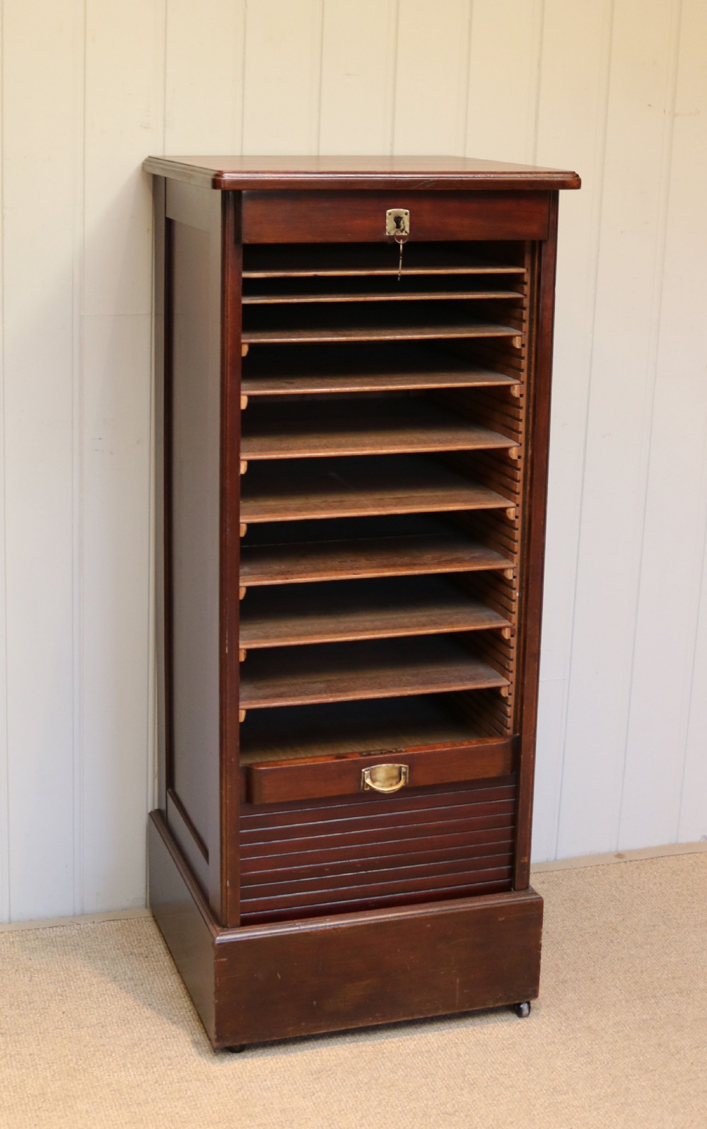 French Mahogany Tambour Front Filing Cabinet View VI