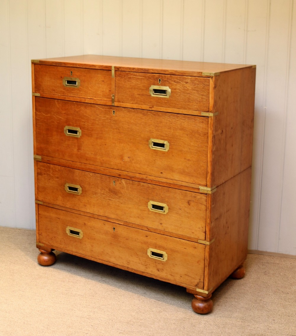 Good Quality Late 19th Century Oak Military Chest View VI