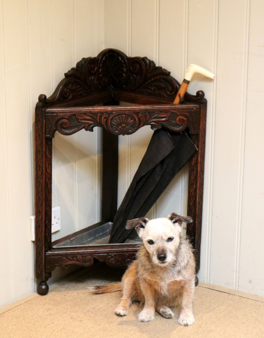 Late Victorian Oak Corner Stick Stand View VI
