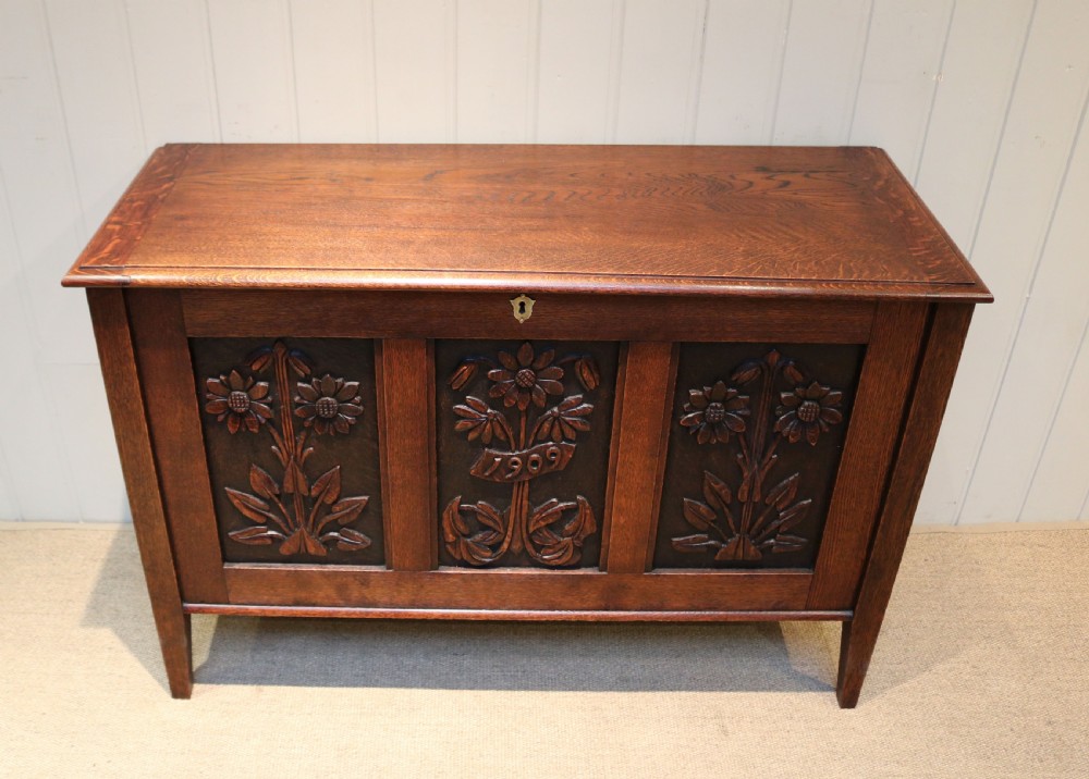 Arts And Crafts Influenced Oak Coffer View III