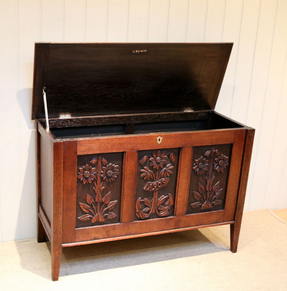 Arts And Crafts Influenced Oak Coffer View IV
