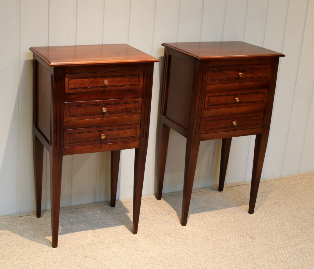 Pair Of Inlaid Walnut Bedside Cabinets View III
