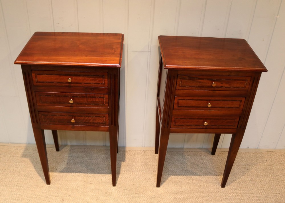 Pair Of Inlaid Walnut Bedside Cabinets View IV