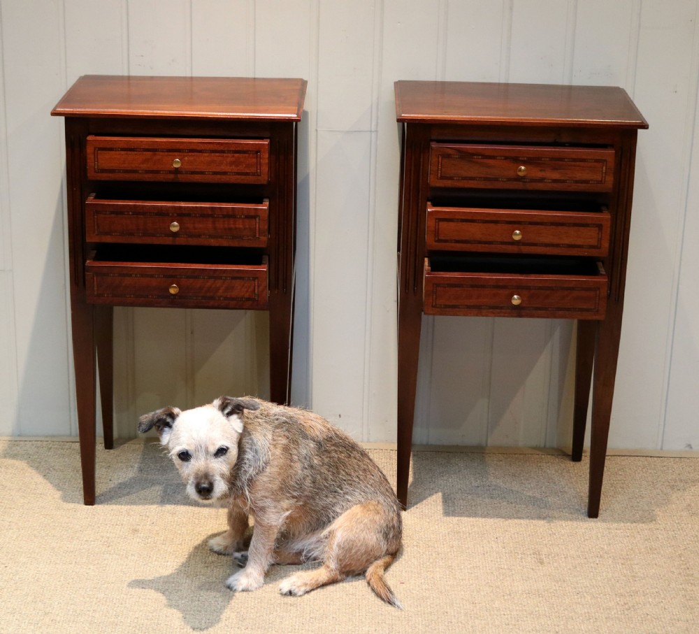 Pair Of Inlaid Walnut Bedside Cabinets View V