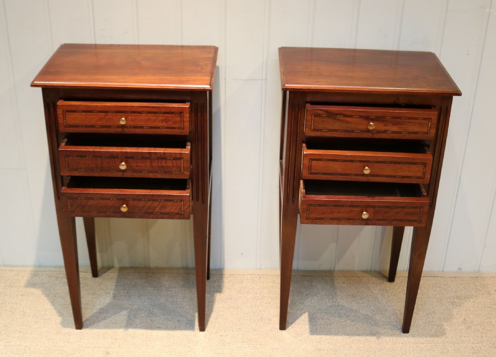Pair Of Inlaid Walnut Bedside Cabinets View VI
