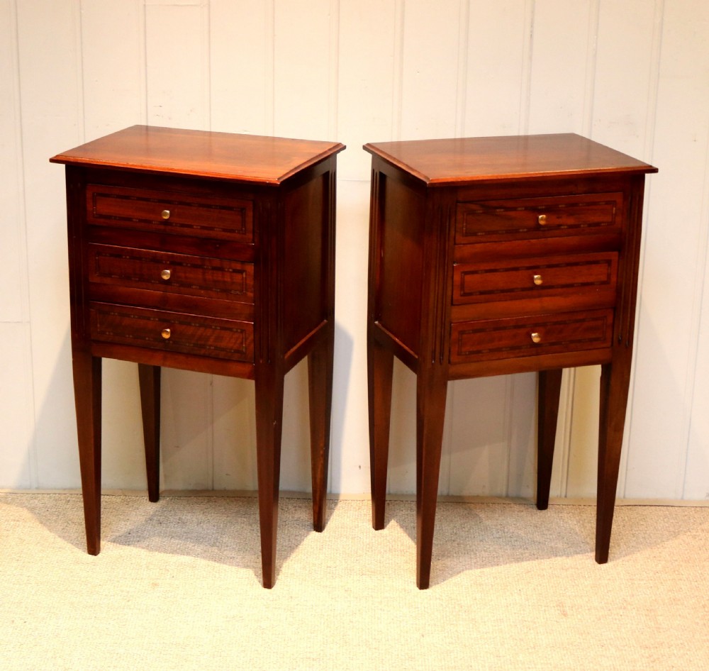 Pair Of Inlaid Walnut Bedside Cabinets View VII