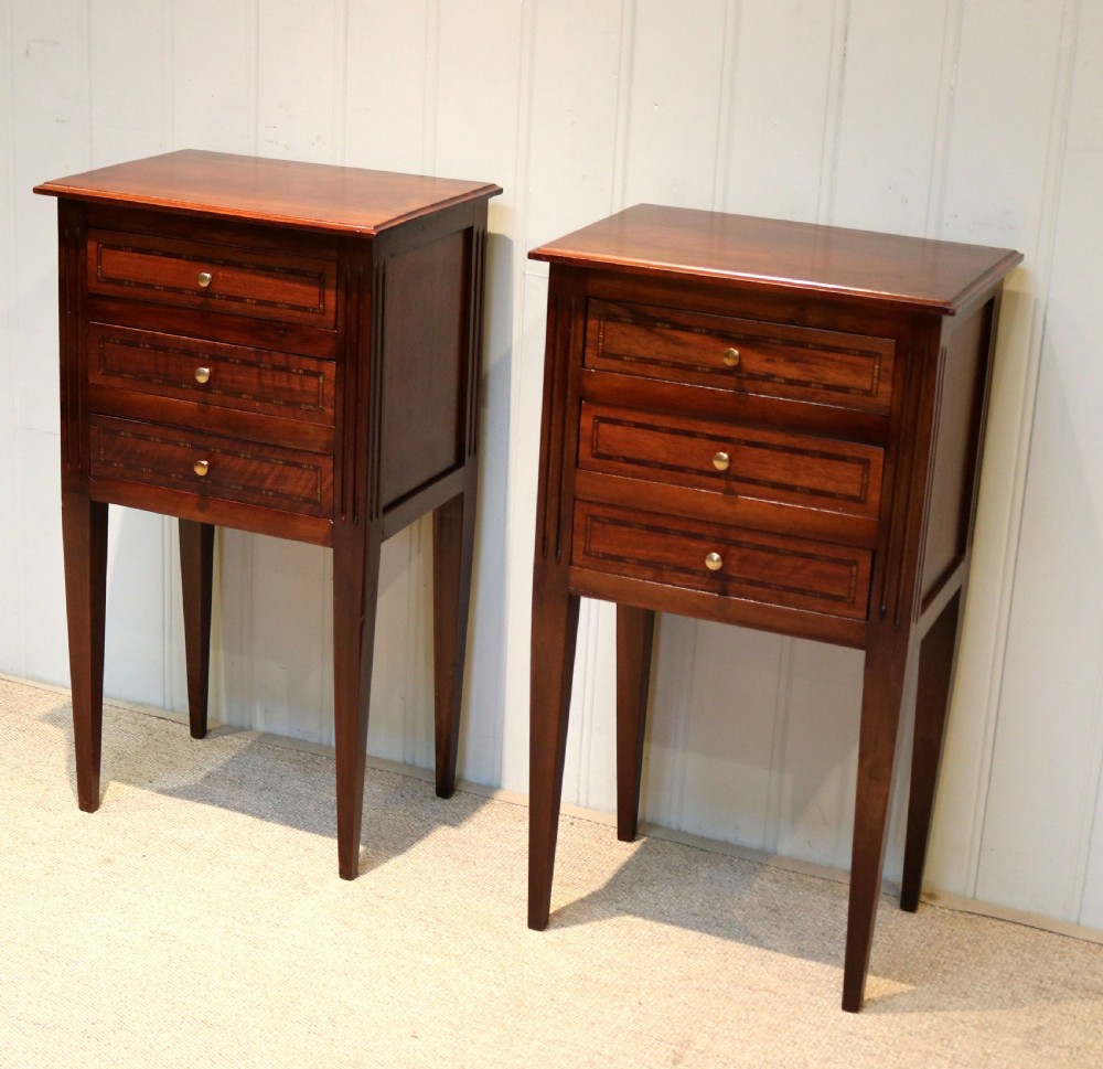 Pair Of Inlaid Walnut Bedside Cabinets View VIII