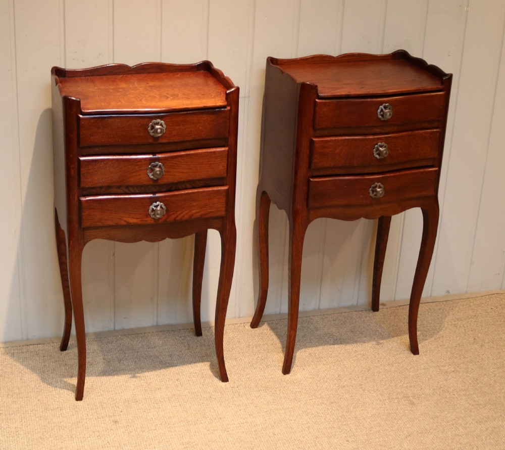 Pair Of French Oak Bedside Cabinets