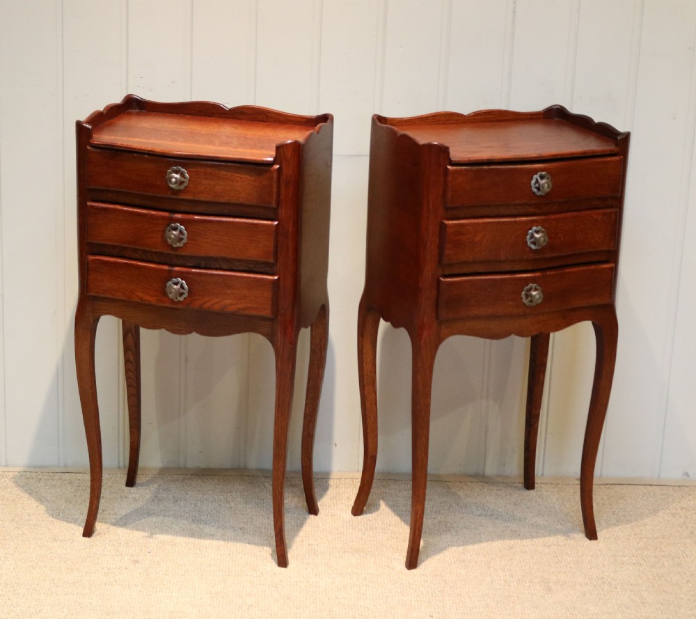 Pair Of French Oak Bedside Cabinets View V