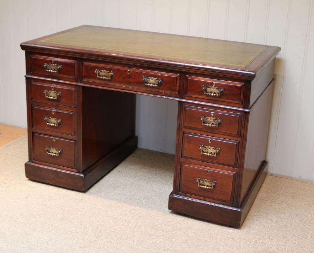 Late 19th Century Mahogany Pedestal Desk View III