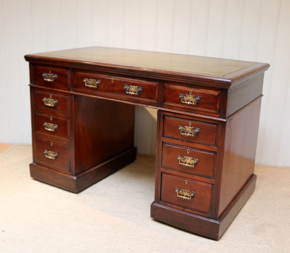 Late 19th Century Mahogany Pedestal Desk View V