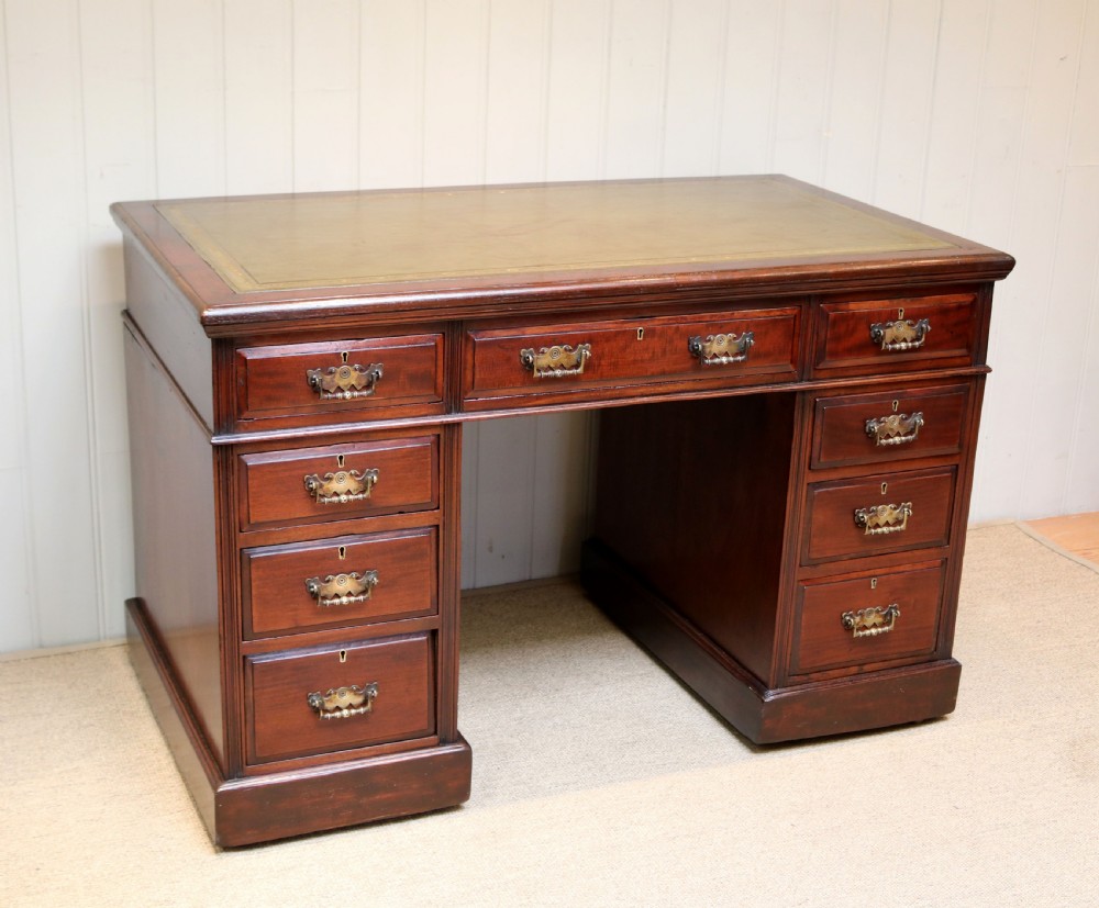 Late 19th Century Mahogany Pedestal Desk View VI