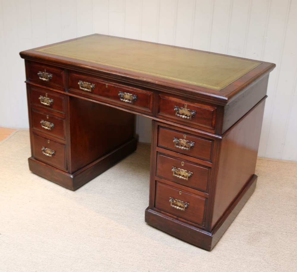 Late 19th Century Mahogany Pedestal Desk View VII