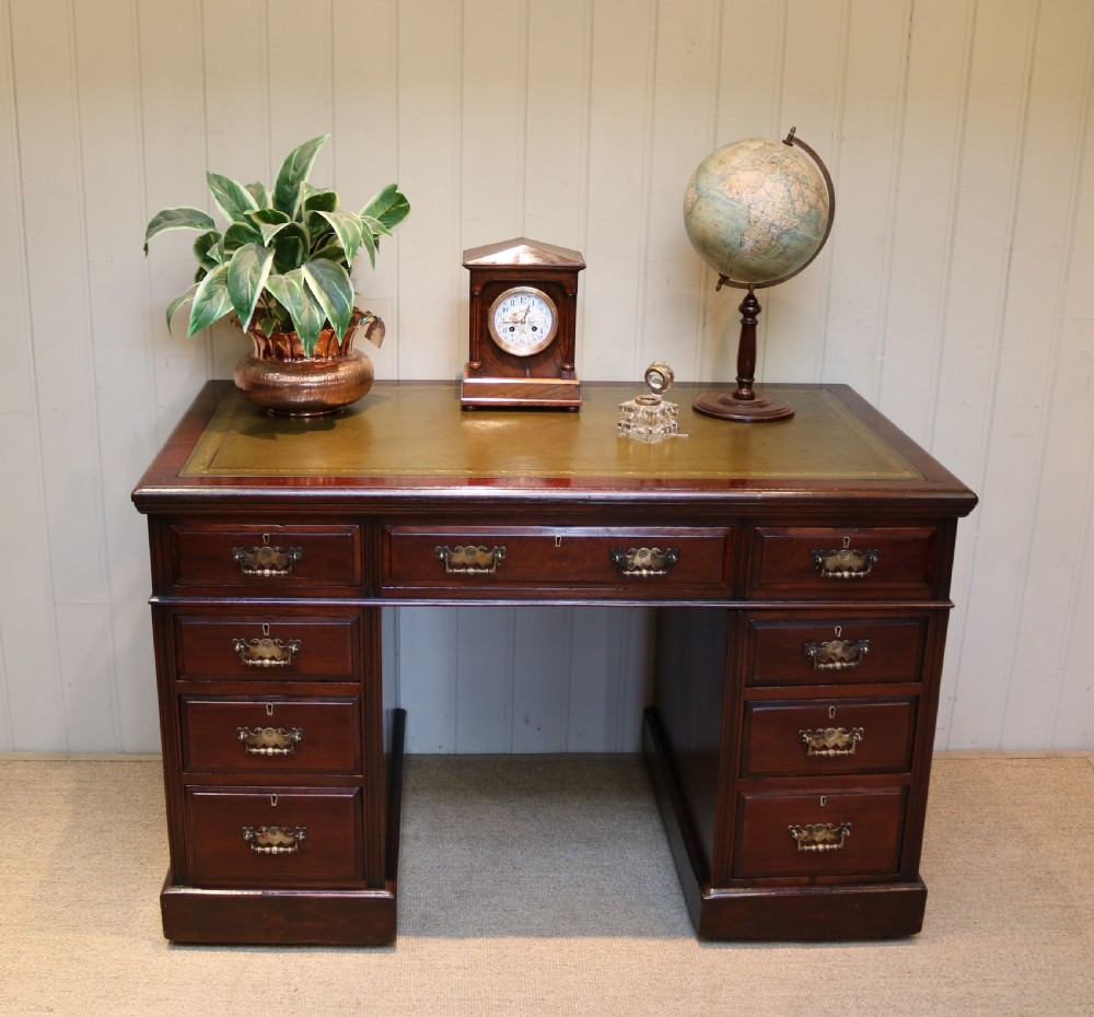 Late 19th Century Mahogany Pedestal Desk View VIII