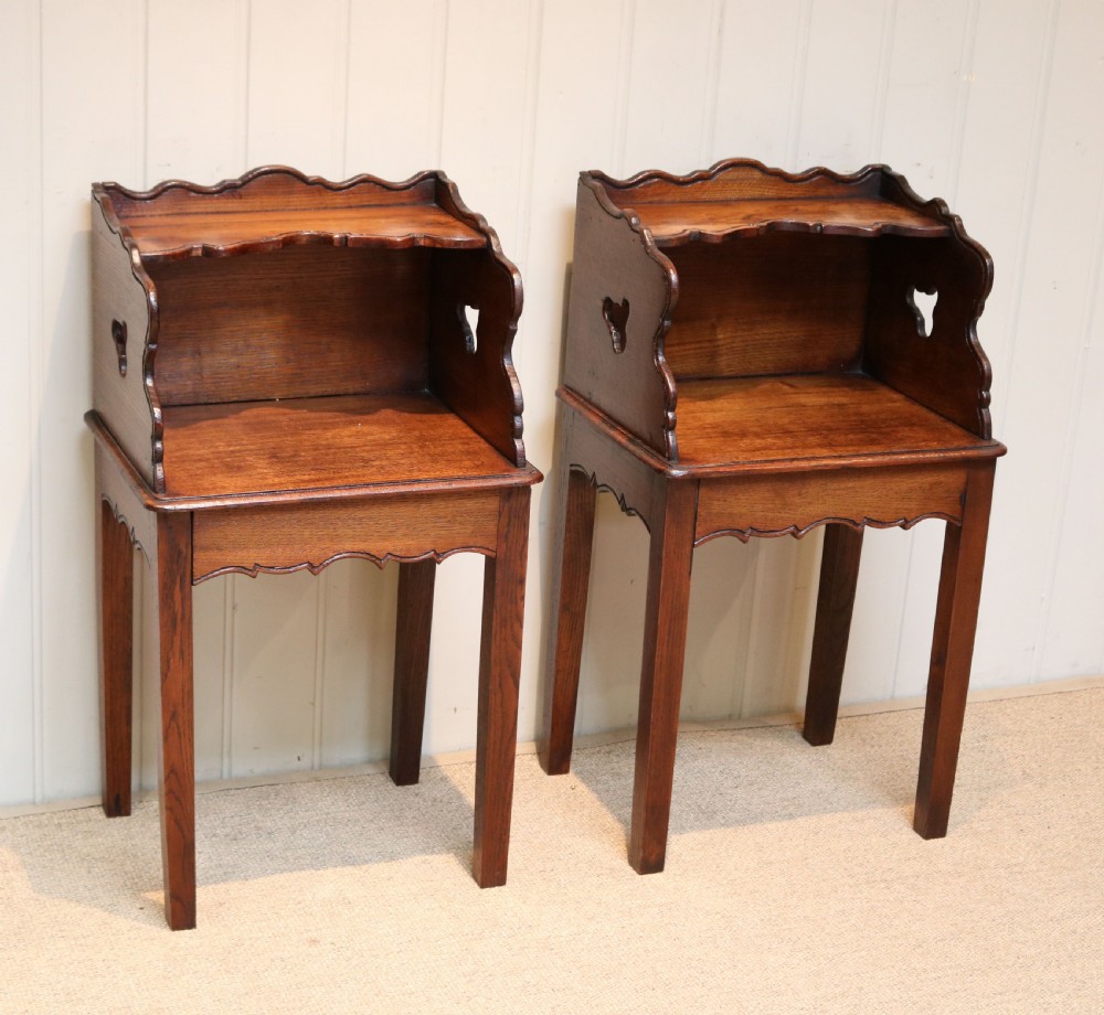 Pair of French Oak bedside Cabinets