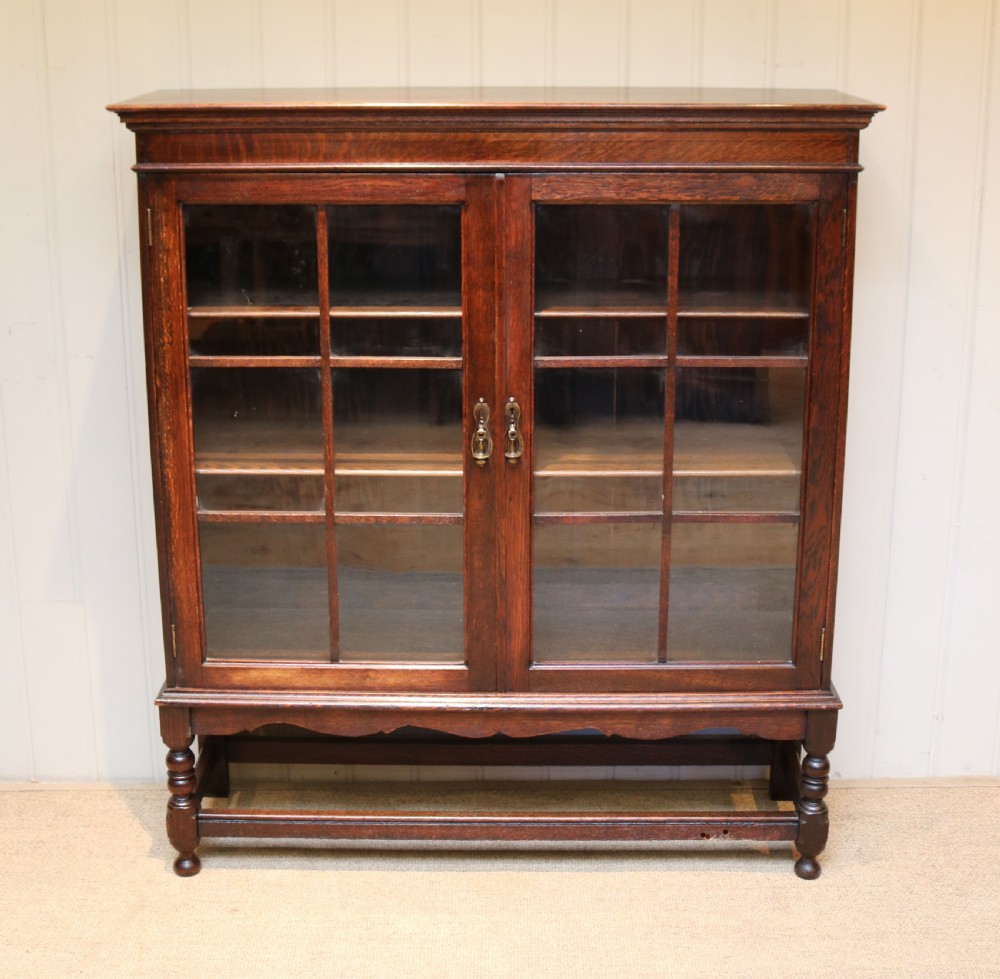 Oak Glazed Bookcase View II