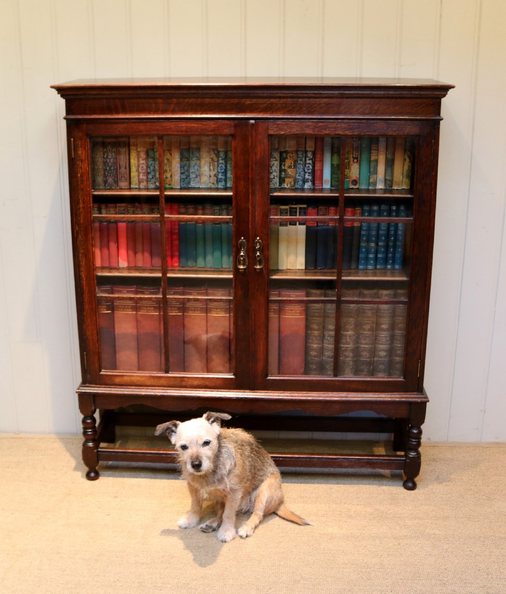 Oak Glazed Bookcase View III