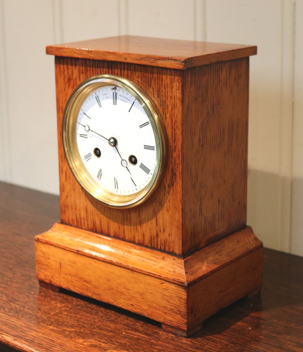 Golden Oak Mantel Clock By Queen Victoria's Clockmaker View III