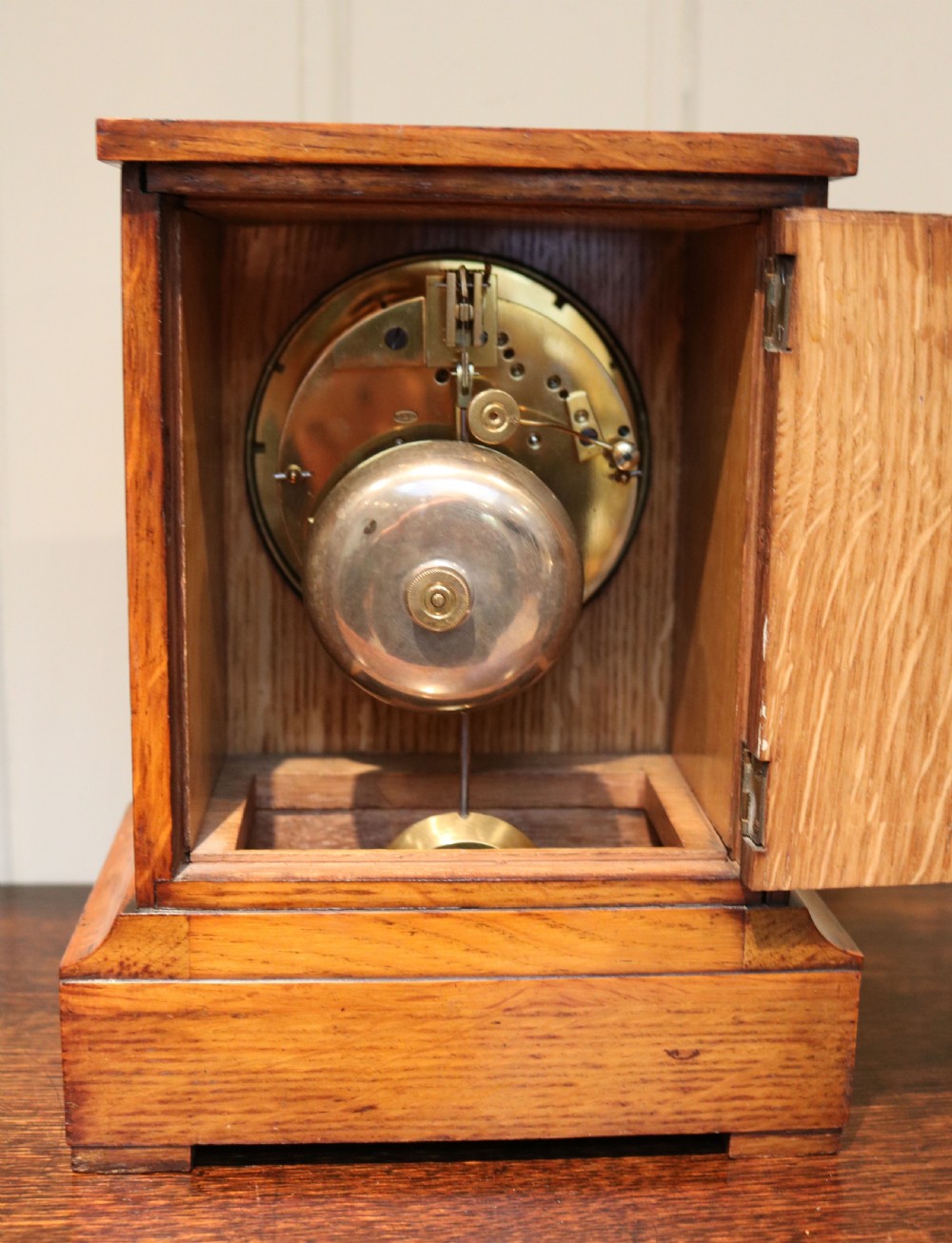 Golden Oak Mantel Clock By Queen Victoria's Clockmaker View XI