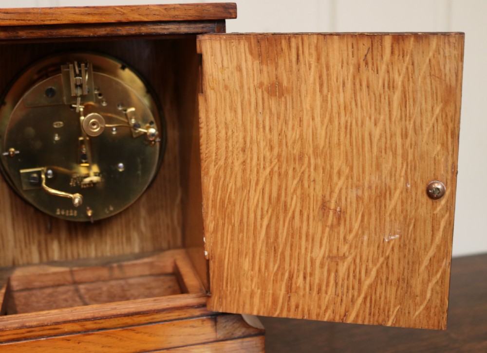 Golden Oak Mantel Clock By Queen Victoria's Clockmaker View XIII