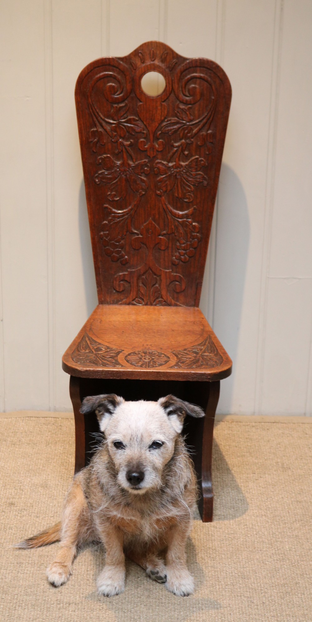 Carved Oak Low Chair View II