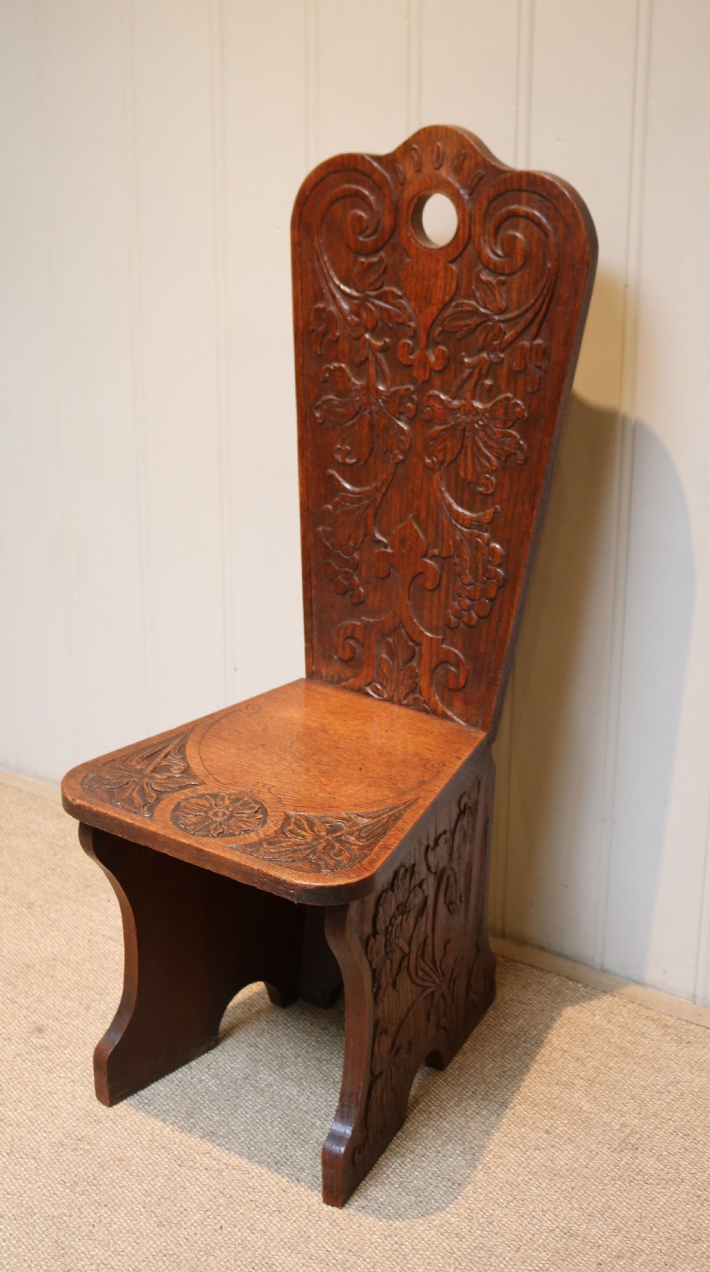 Carved Oak Low Chair View III
