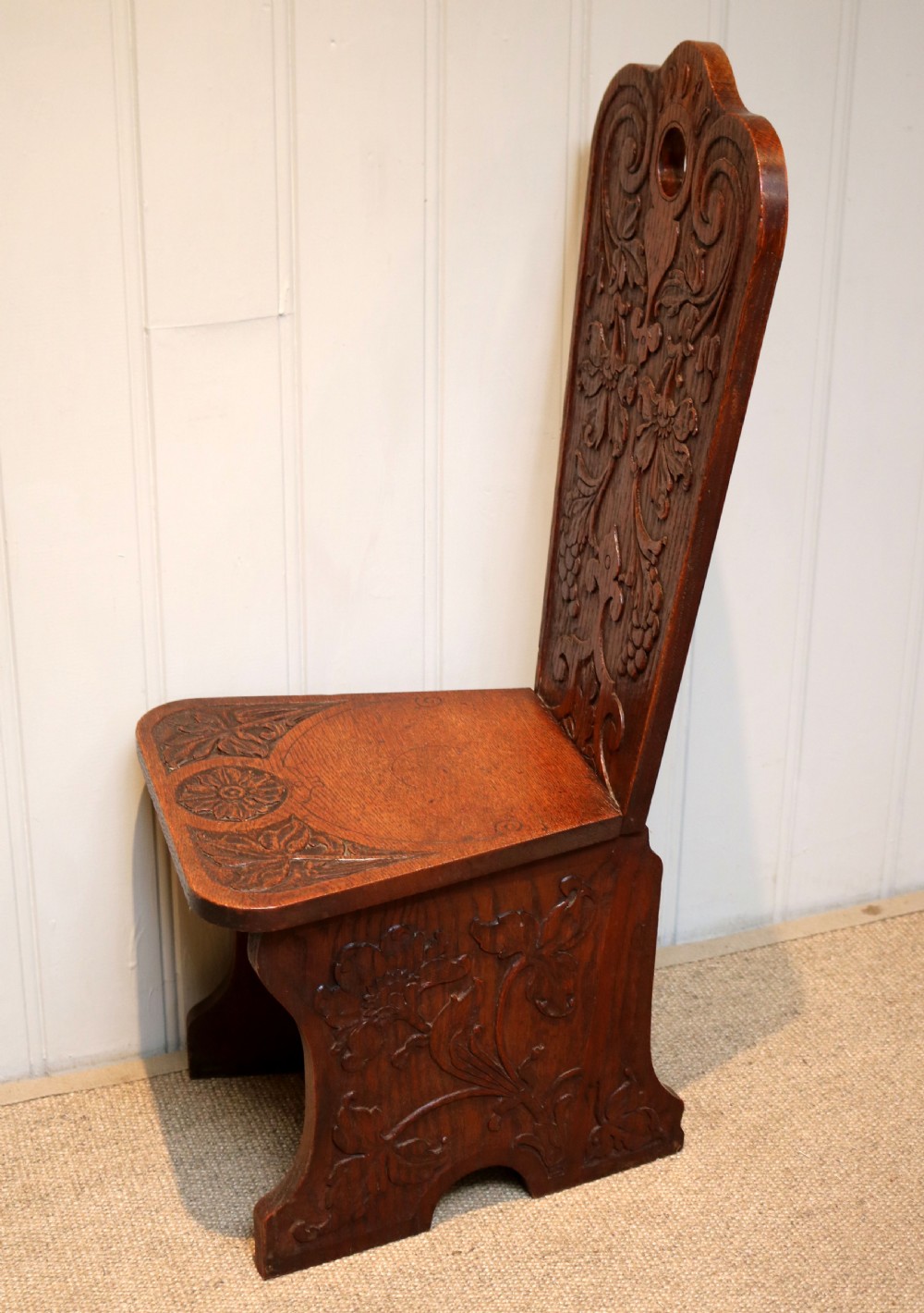 Carved Oak Low Chair View IV