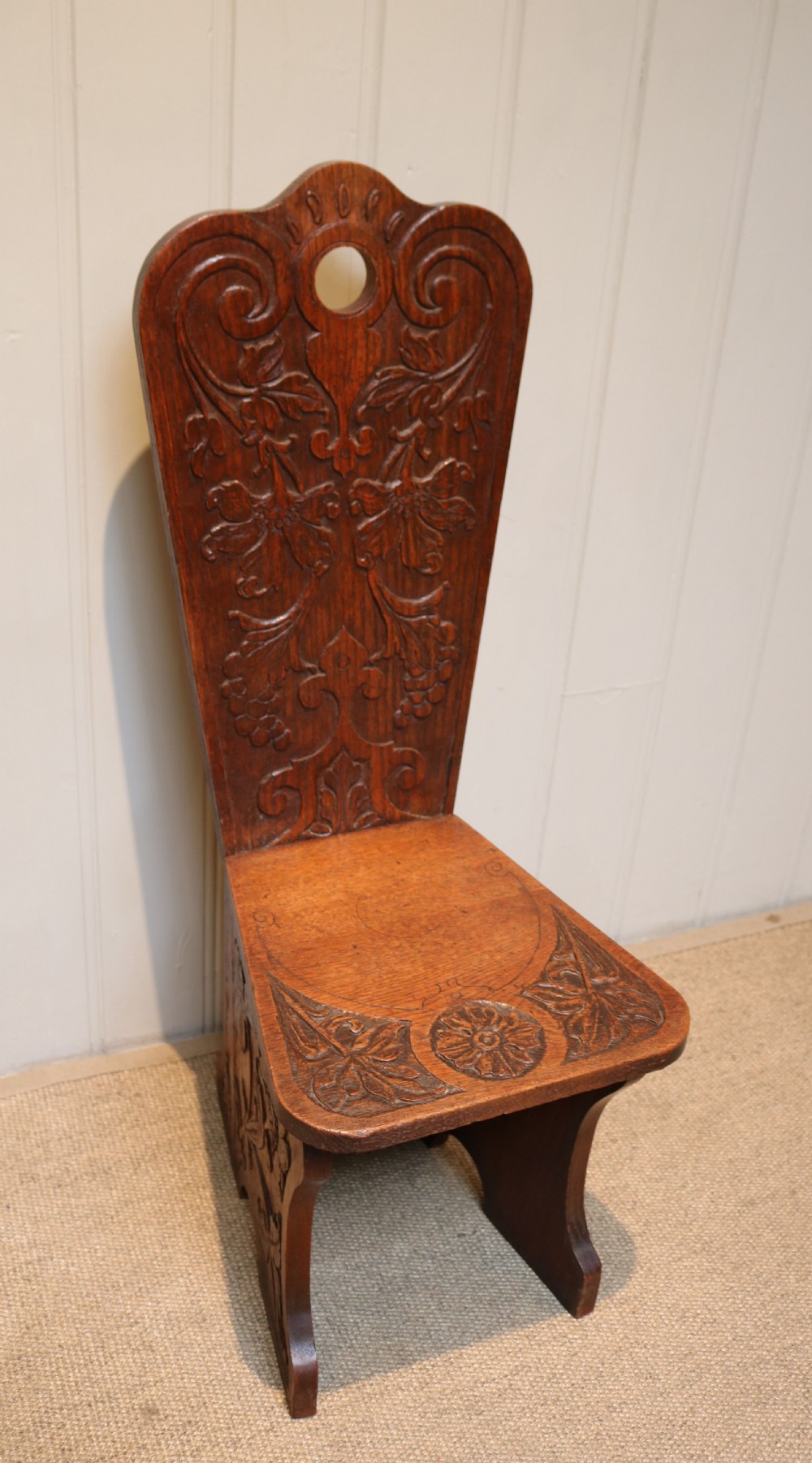 Carved Oak Low Chair View VI