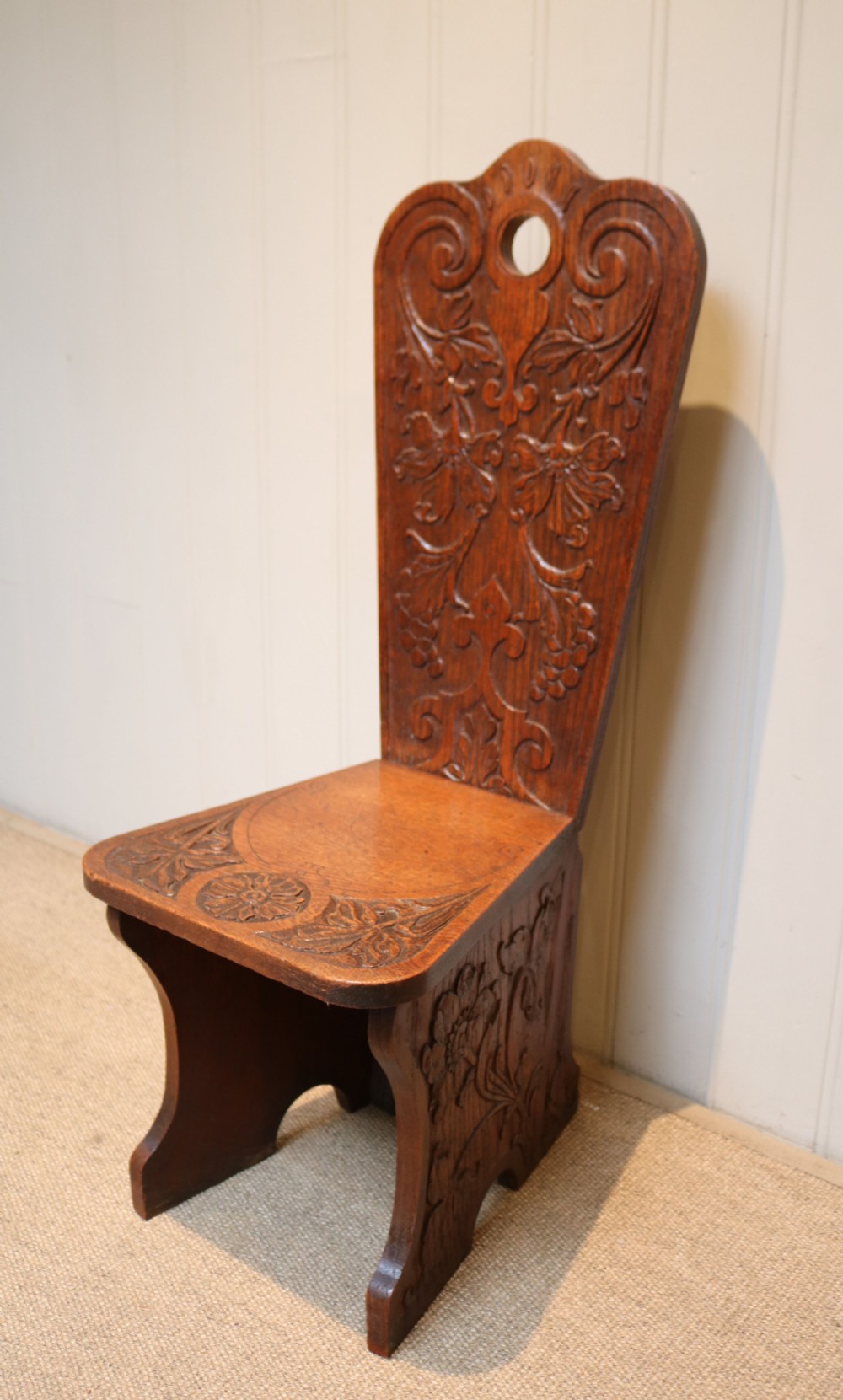 Carved Oak Low Chair View VII