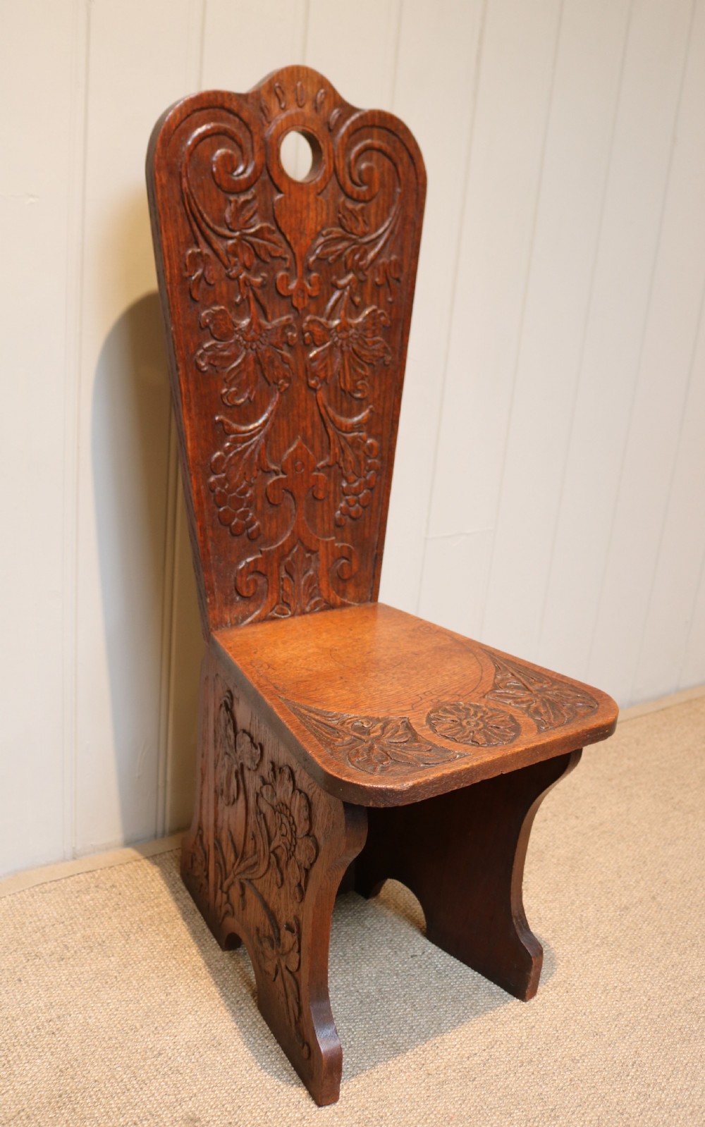 Carved Oak Low Chair View VIII