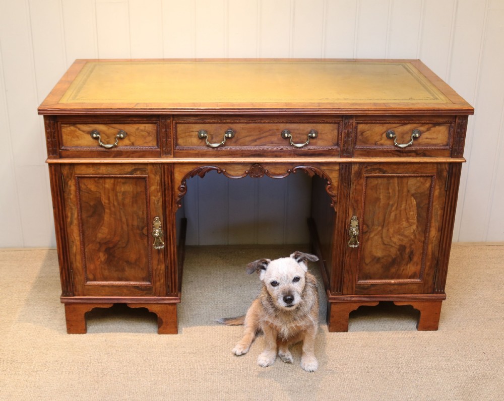 Walnut Pedestal Desk View II