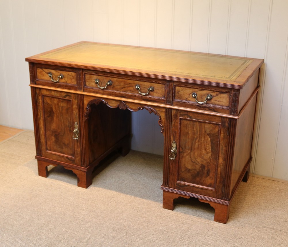 Walnut Pedestal Desk View III