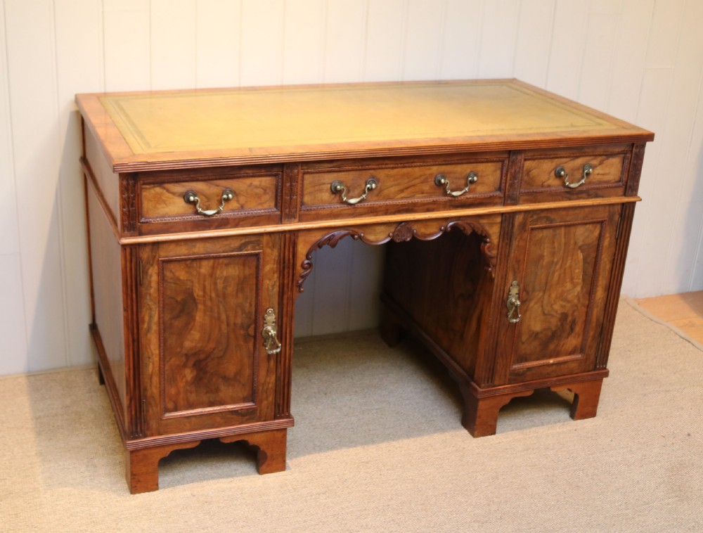 Walnut Pedestal Desk View V