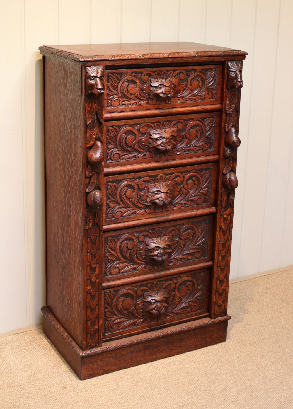 Oak Green Man Wellington Chest View II