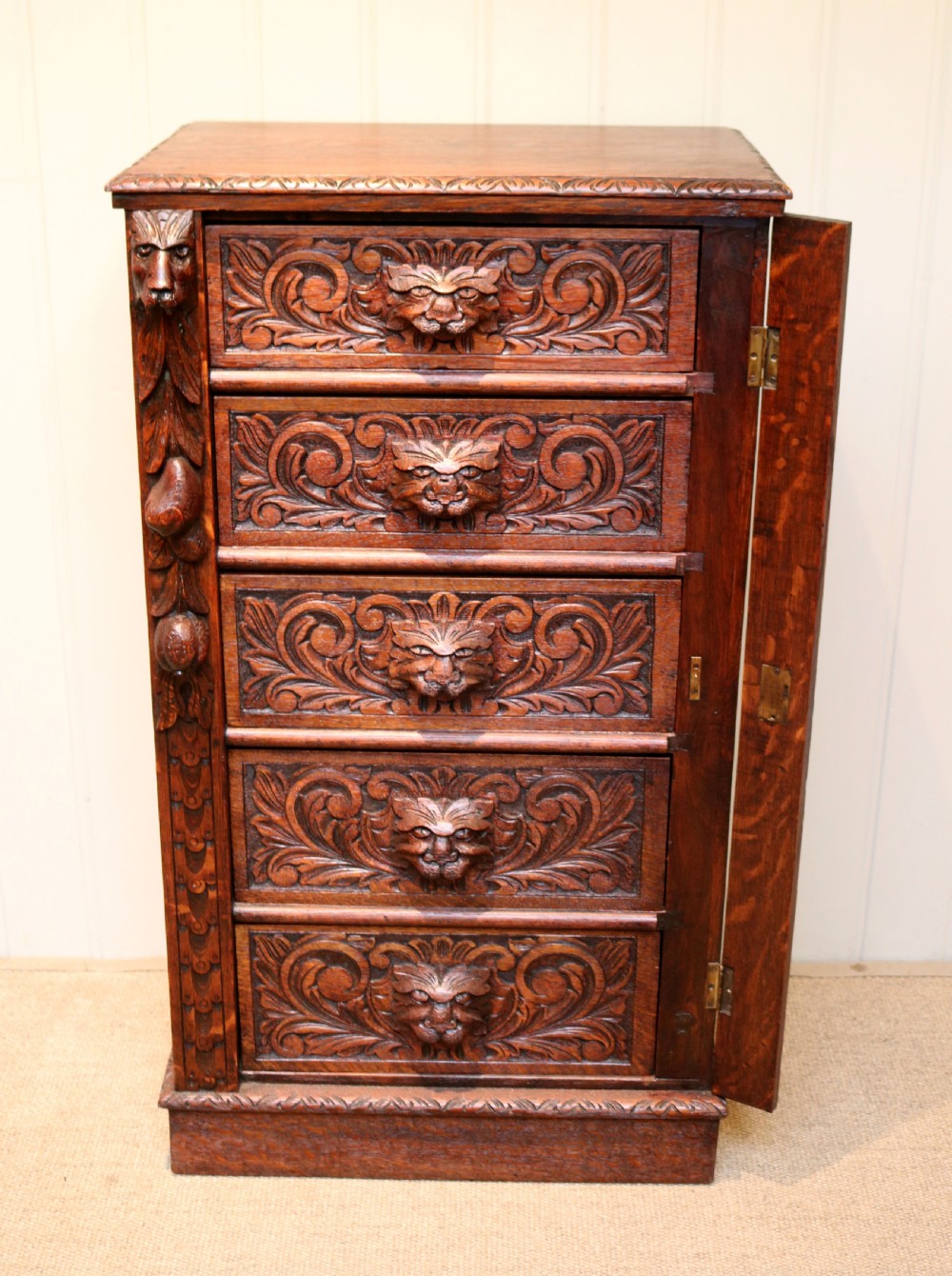Oak Green Man Wellington Chest View IV