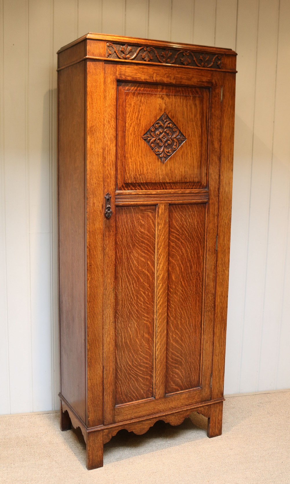 Solid Oak Hall Cupboard View V