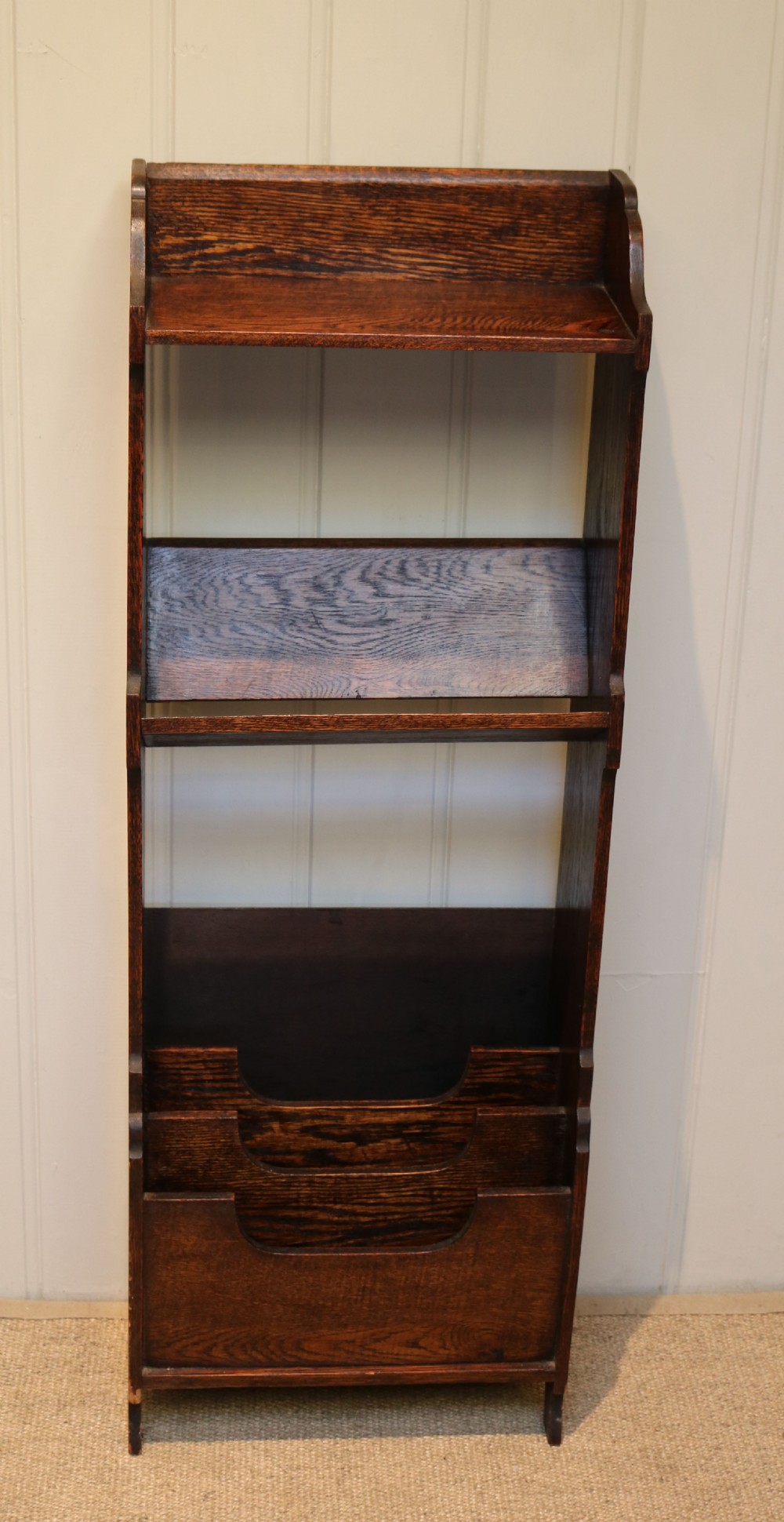 Oak bookcase With Magazine Rack View V