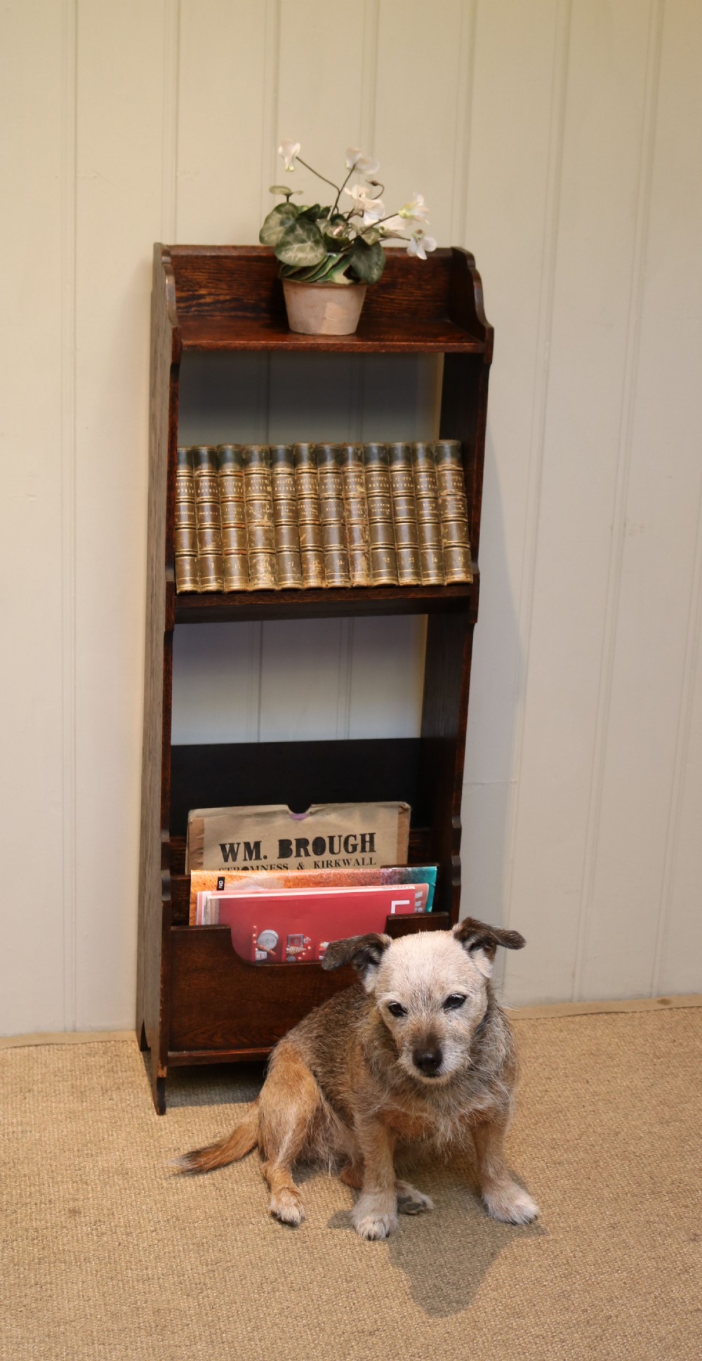 Oak bookcase With Magazine Rack View VI
