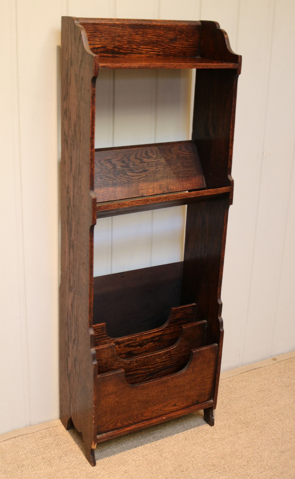 Oak bookcase With Magazine Rack View VII