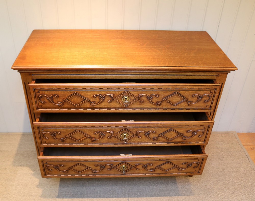 Golden Oak Chest Of Drawers View V