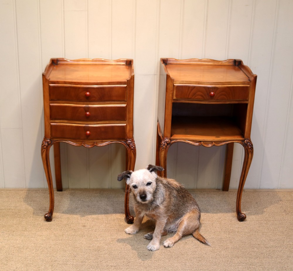 Pair Of French Cherry Wood Bedside Cabinets View II