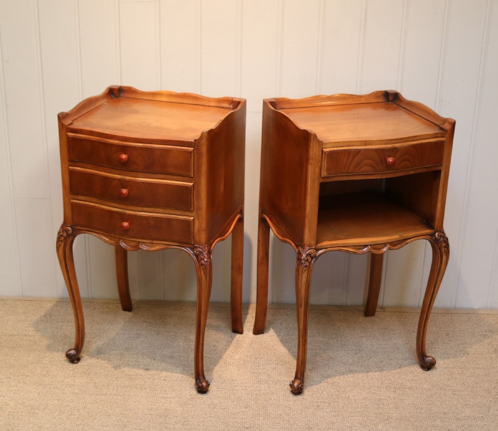 Pair Of French Cherry Wood Bedside Cabinets View III