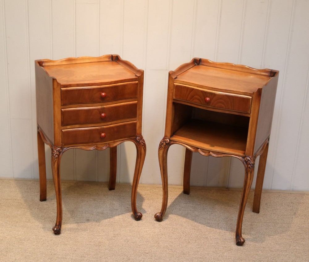 Pair Of French Cherry Wood Bedside Cabinets View IV