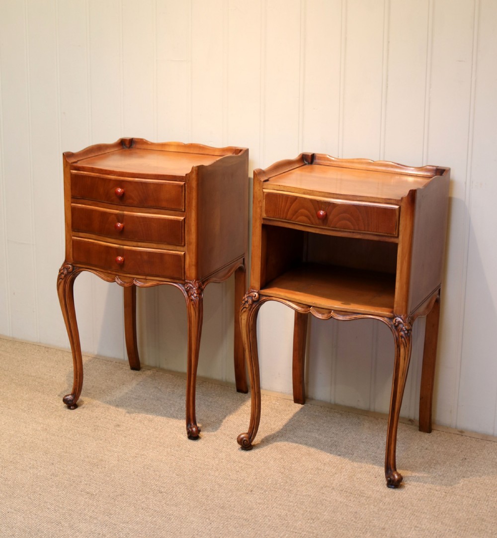 Pair Of French Cherry Wood Bedside Cabinets View VI