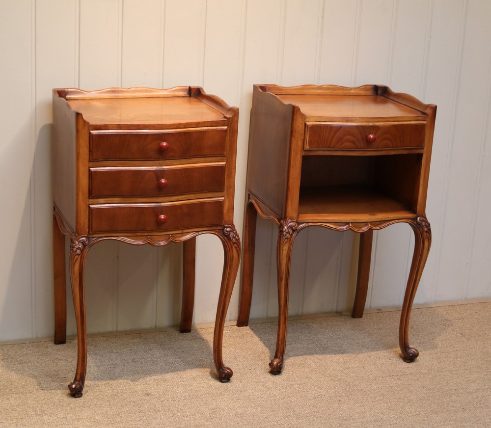 Pair Of French Cherry Wood Bedside Cabinets View VII