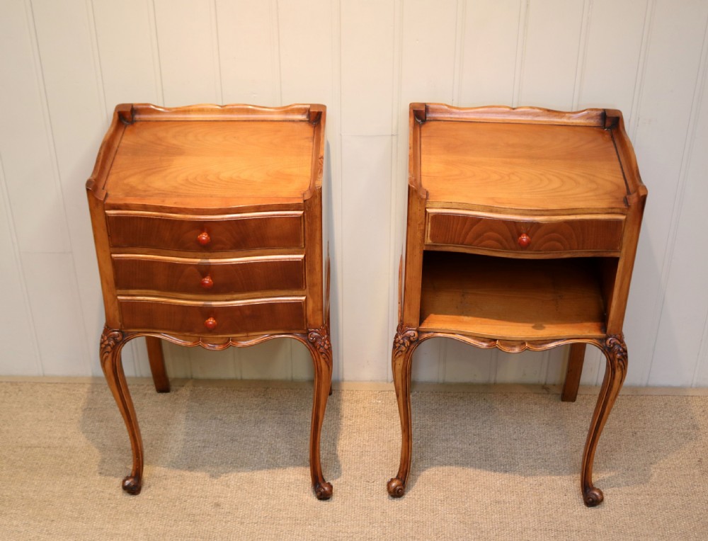 Pair Of French Cherry Wood Bedside Cabinets View VIII