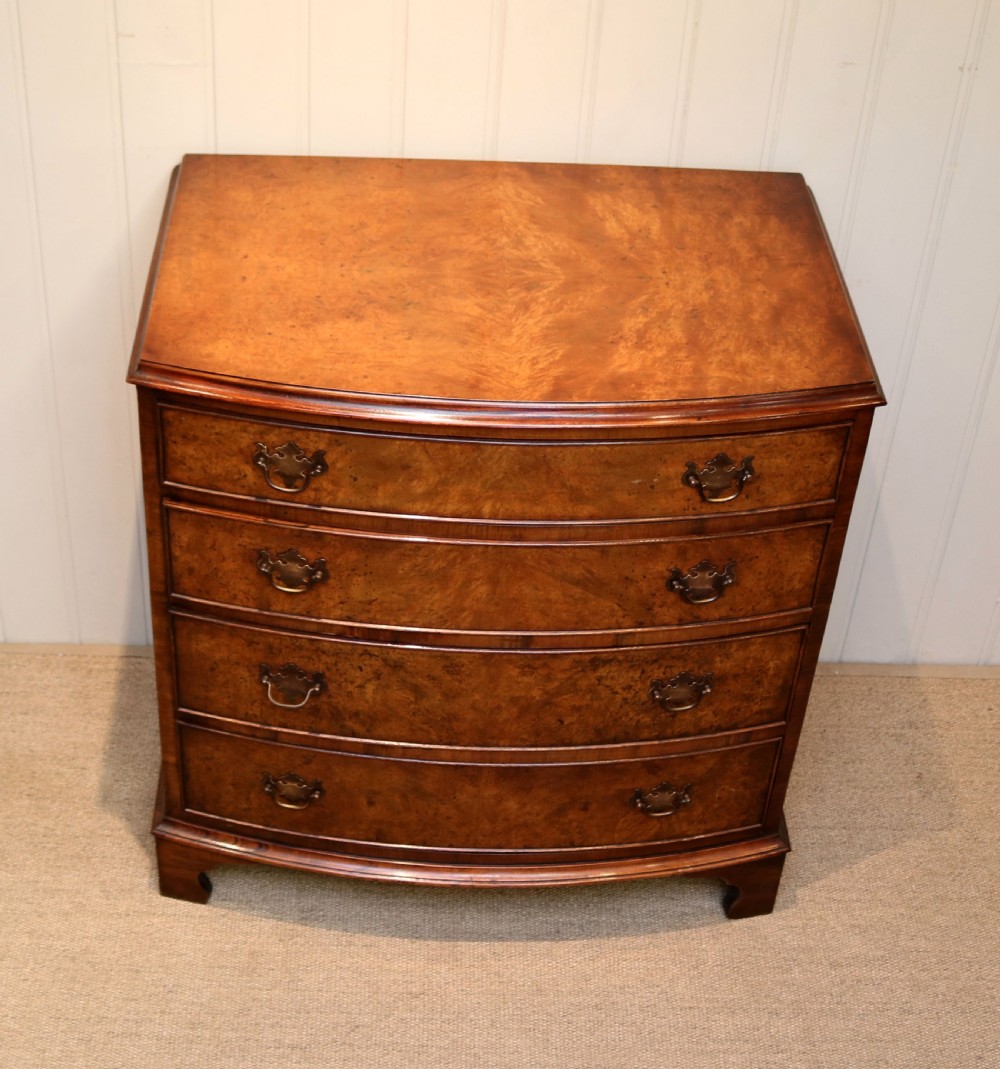 Walnut Bow Front Chest Of Drawers View VII