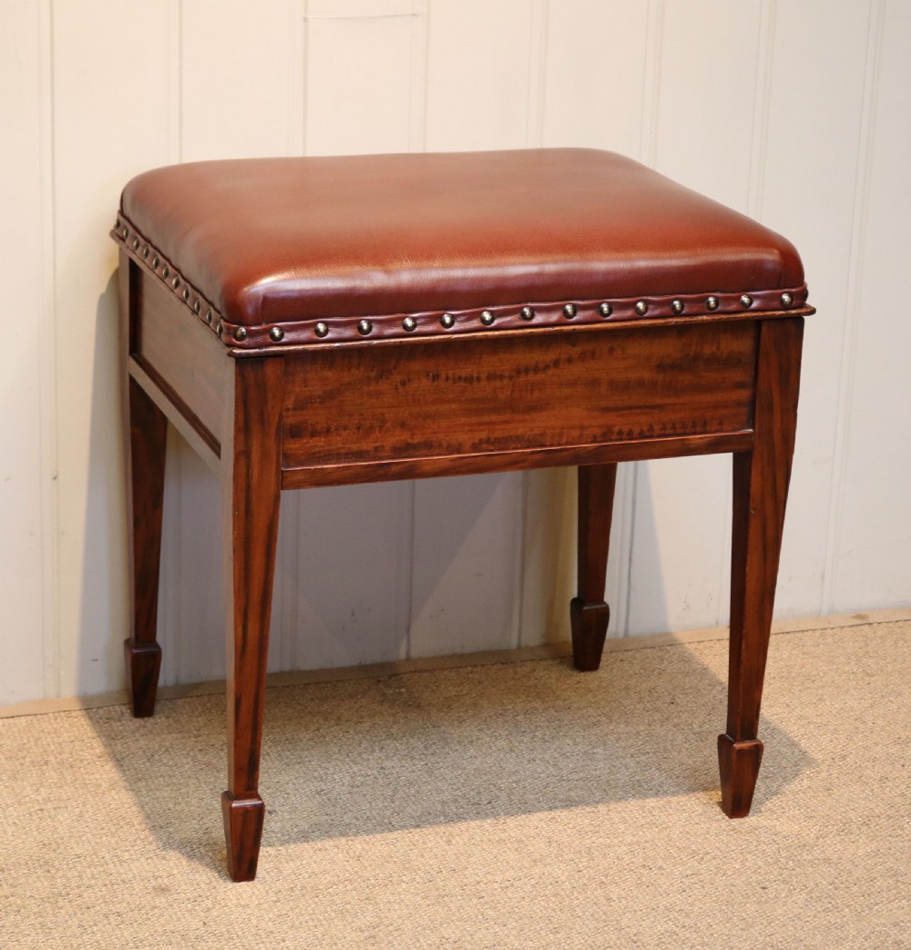 Edwardian Mahogany Piano Stool