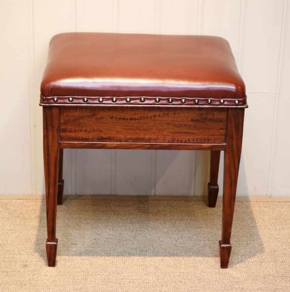Edwardian Mahogany Piano Stool View II