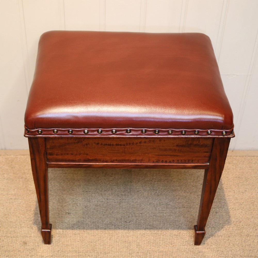Edwardian Mahogany Piano Stool View IV